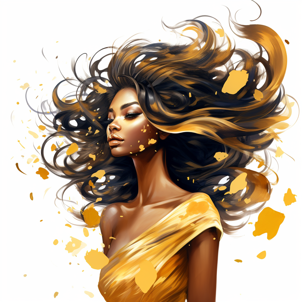 African women with elegant hair in the wind