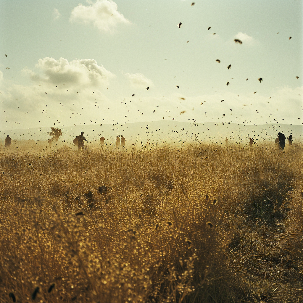 Africanized Bee attacking in field