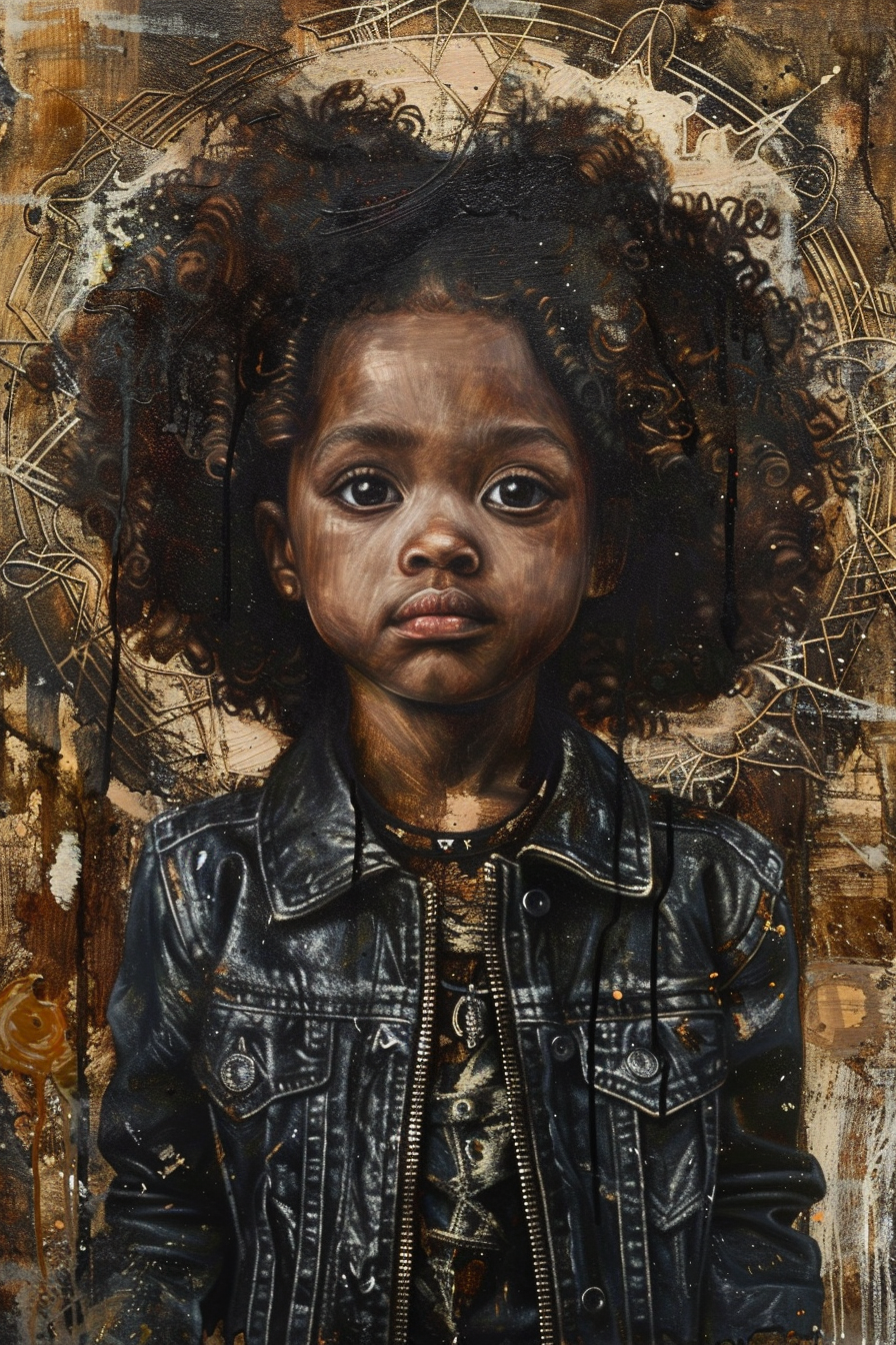 Tim Okamura's Painting of Afro American Child