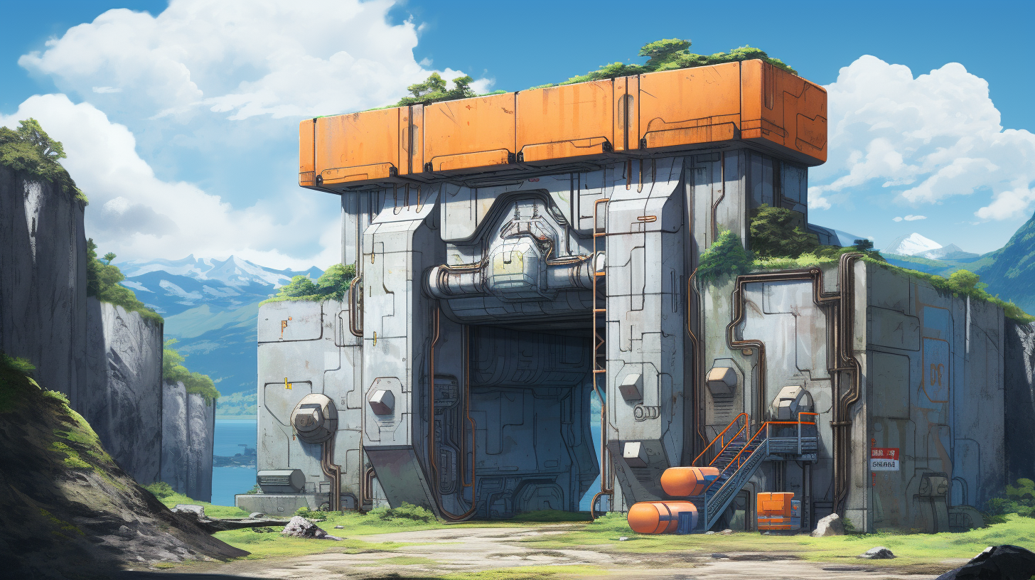 Concept sketch of an afrofuturist research facility door