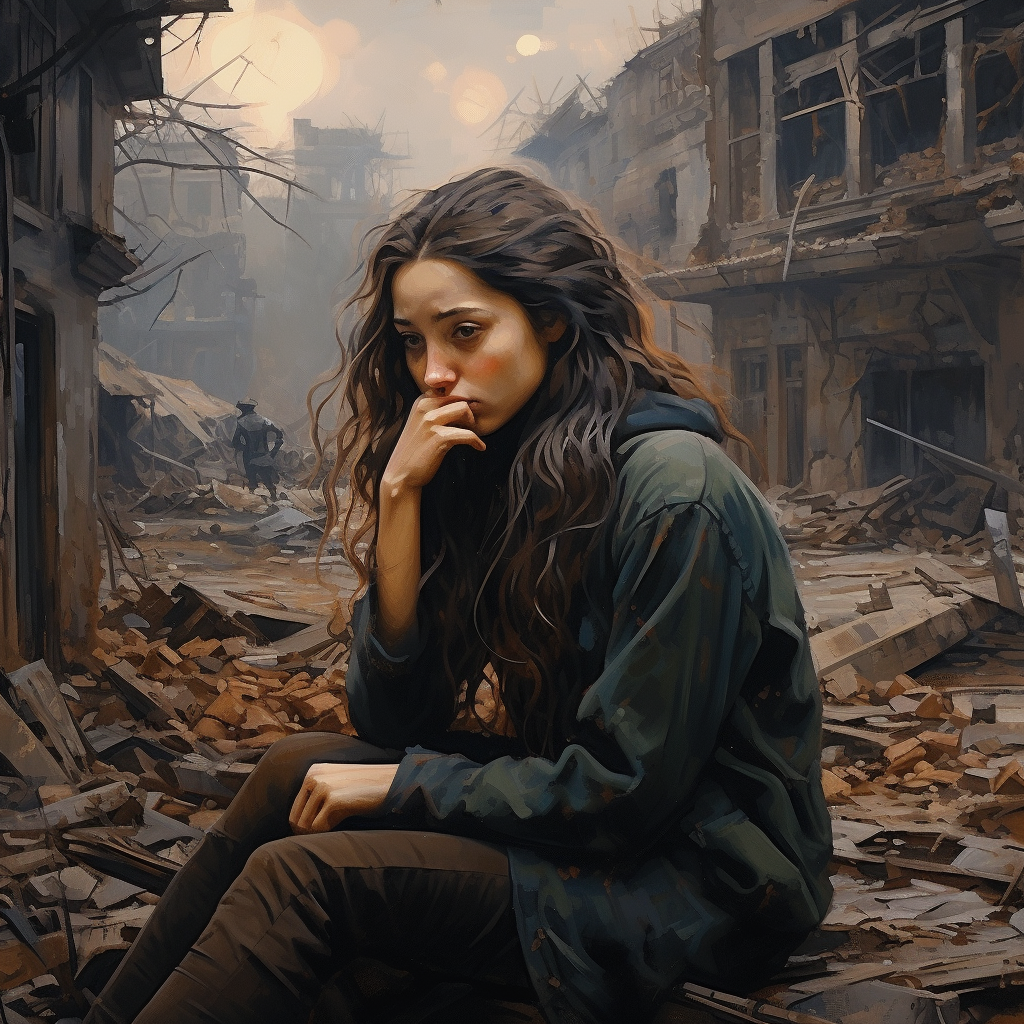 Devastation of War: Crying Girl