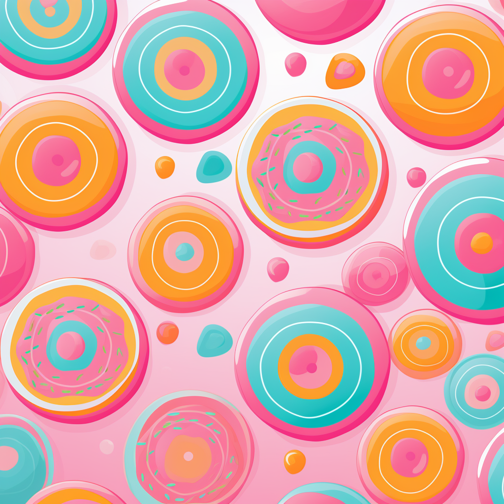 Colorful donut fabric pattern design