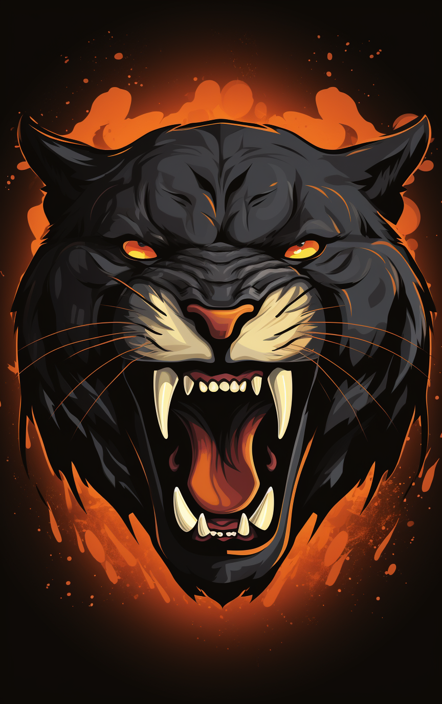 Aggressive Panther Logo for T-Shirt Design