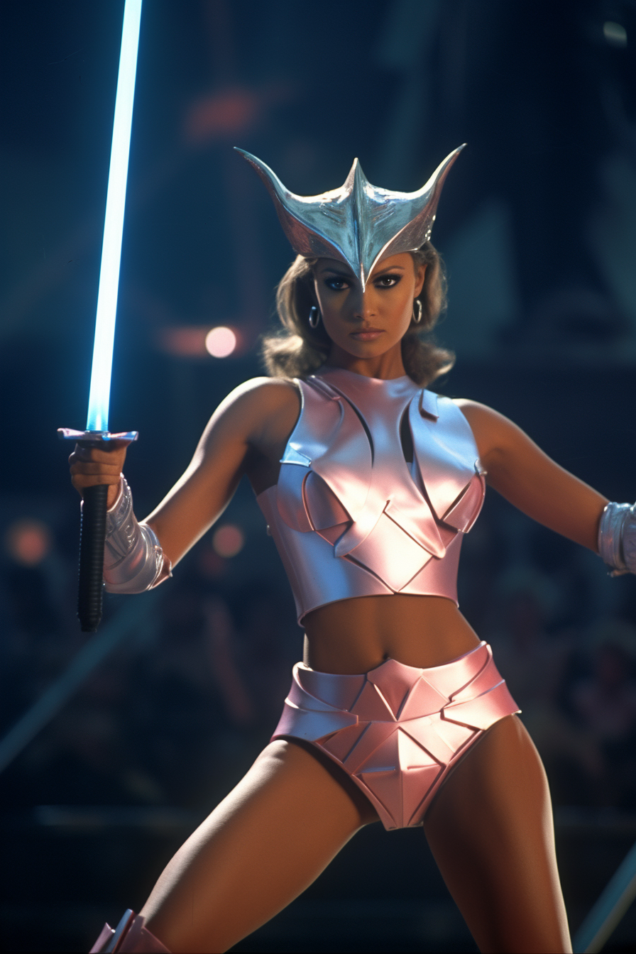 Ahsoka in dynamic Star Wars fight