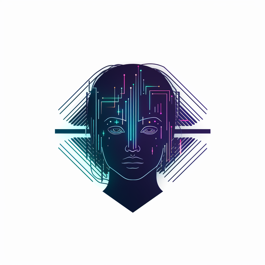 Futuristic AI blockchain digital passport logo