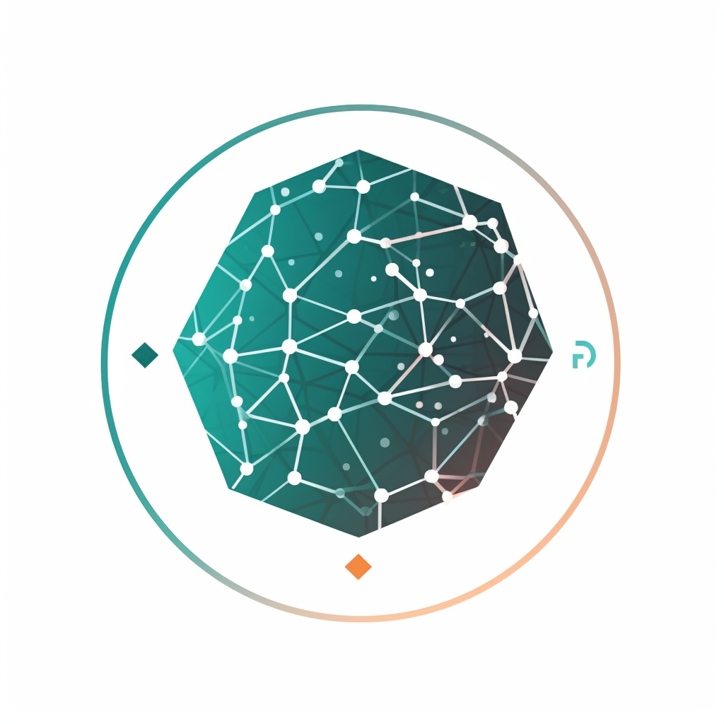 Abstract AI brain inside a triangle-styled circle logo