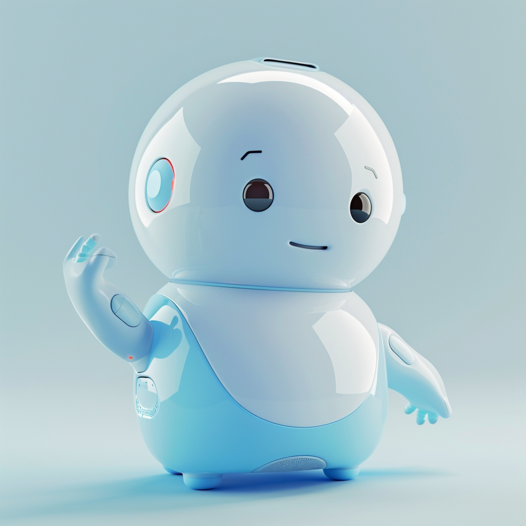 Friendly Blue White AI Chatbot