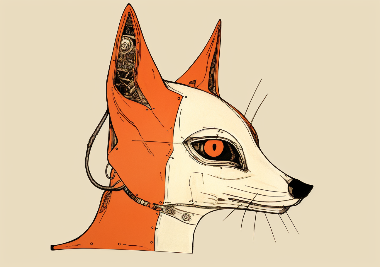 Illustration of AI Fox Head Hybrid