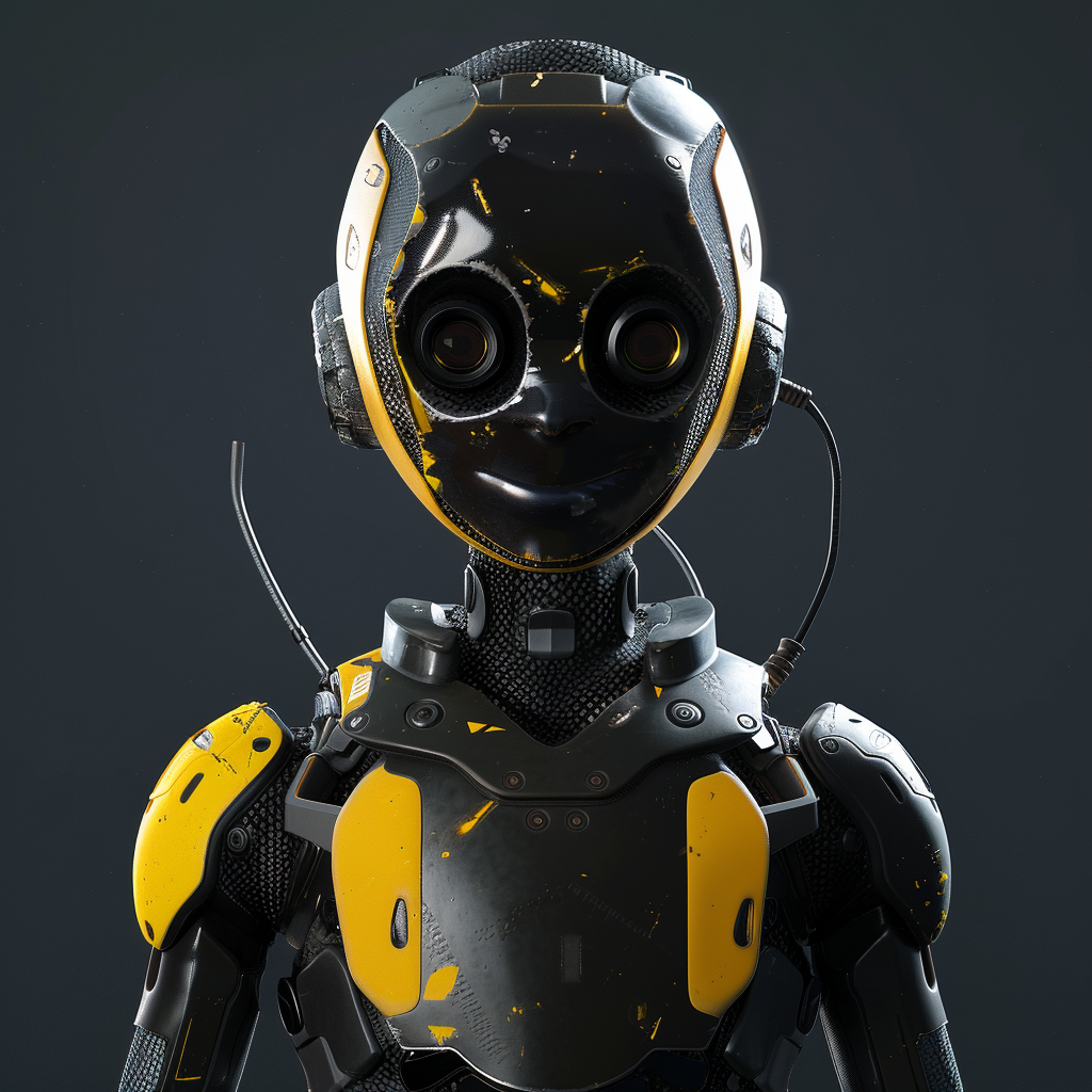 AI gaming avatar with black yellow details