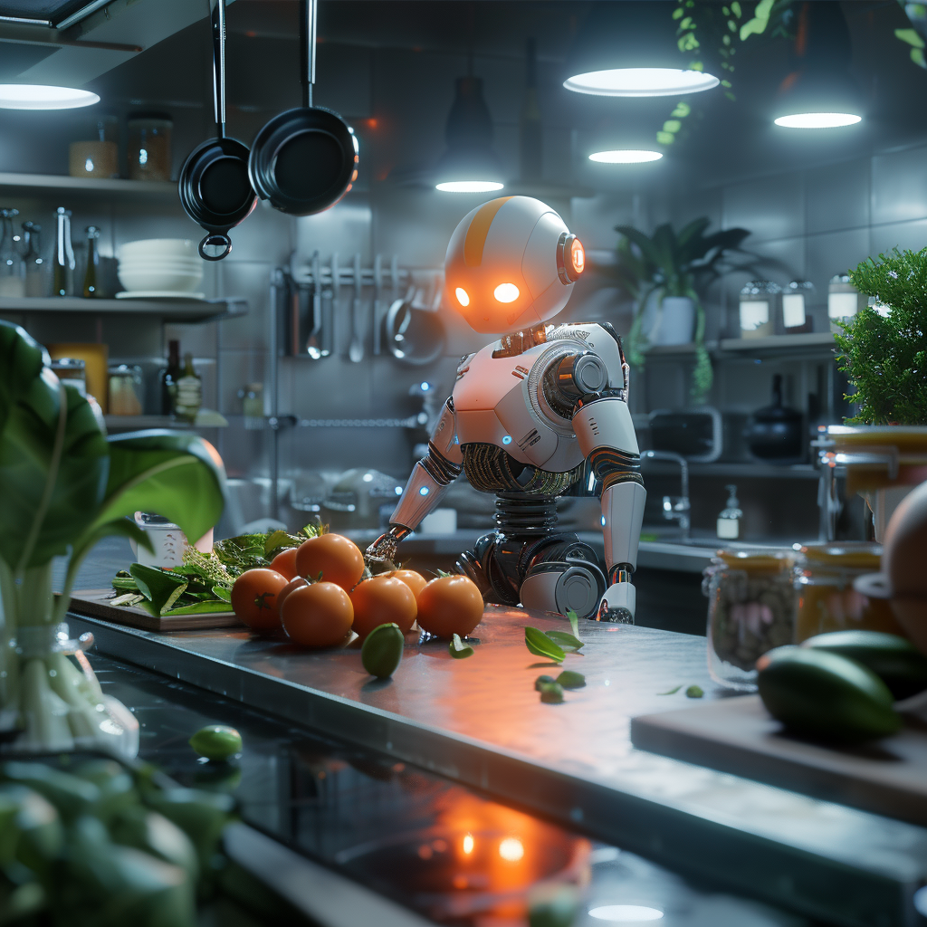 AI in kitchen illustration