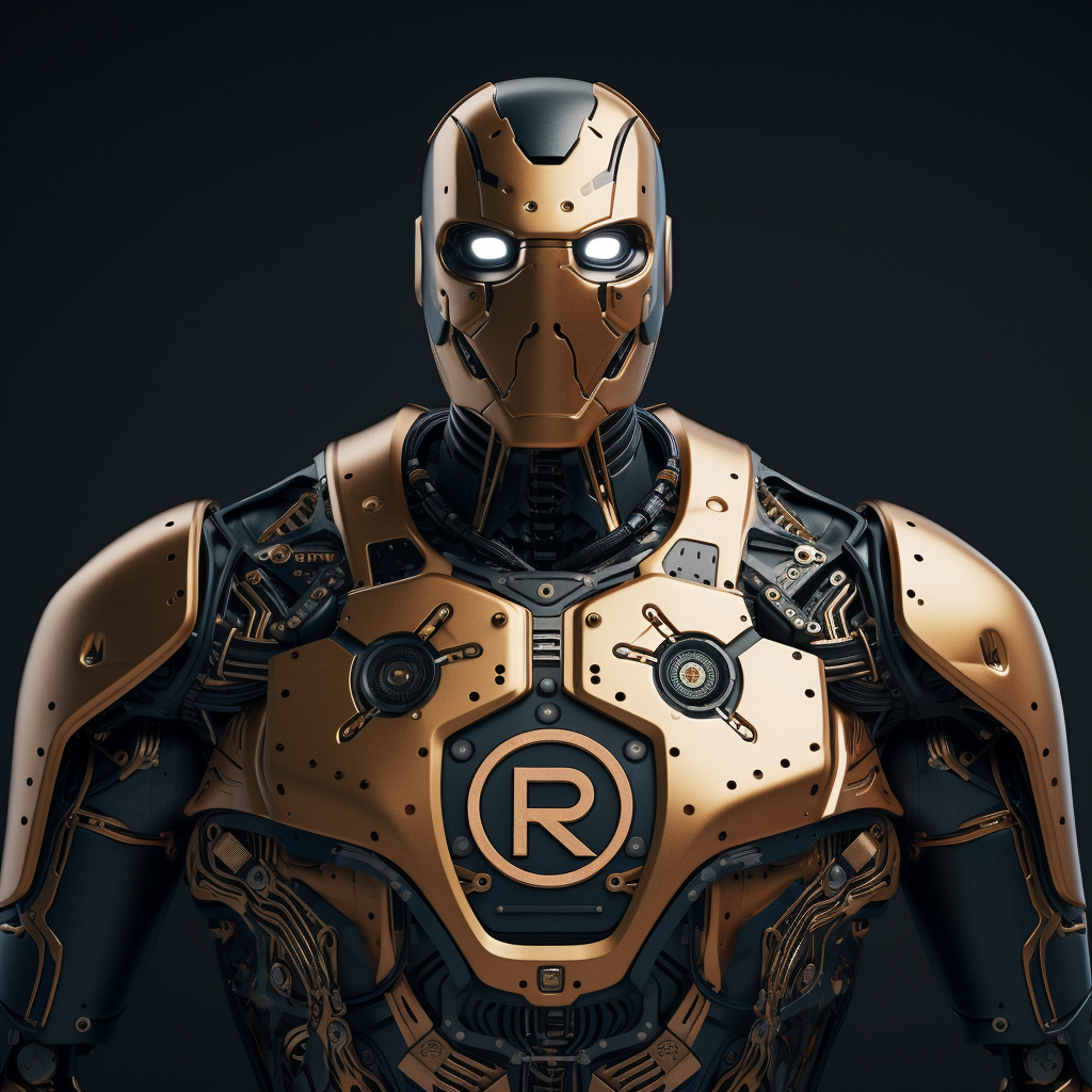 AI Robot with Grok Logo on Chest