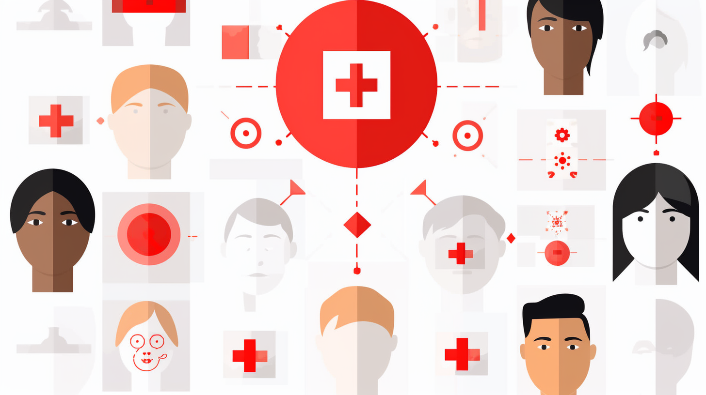 AI technology icons with red cross marks