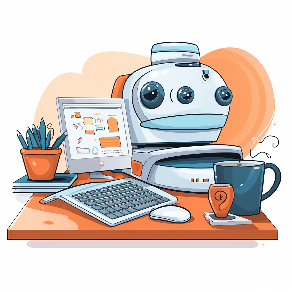 AI legal assistant desk setting image