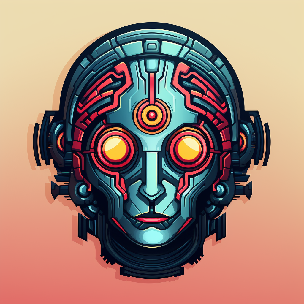 AI robot head logo design