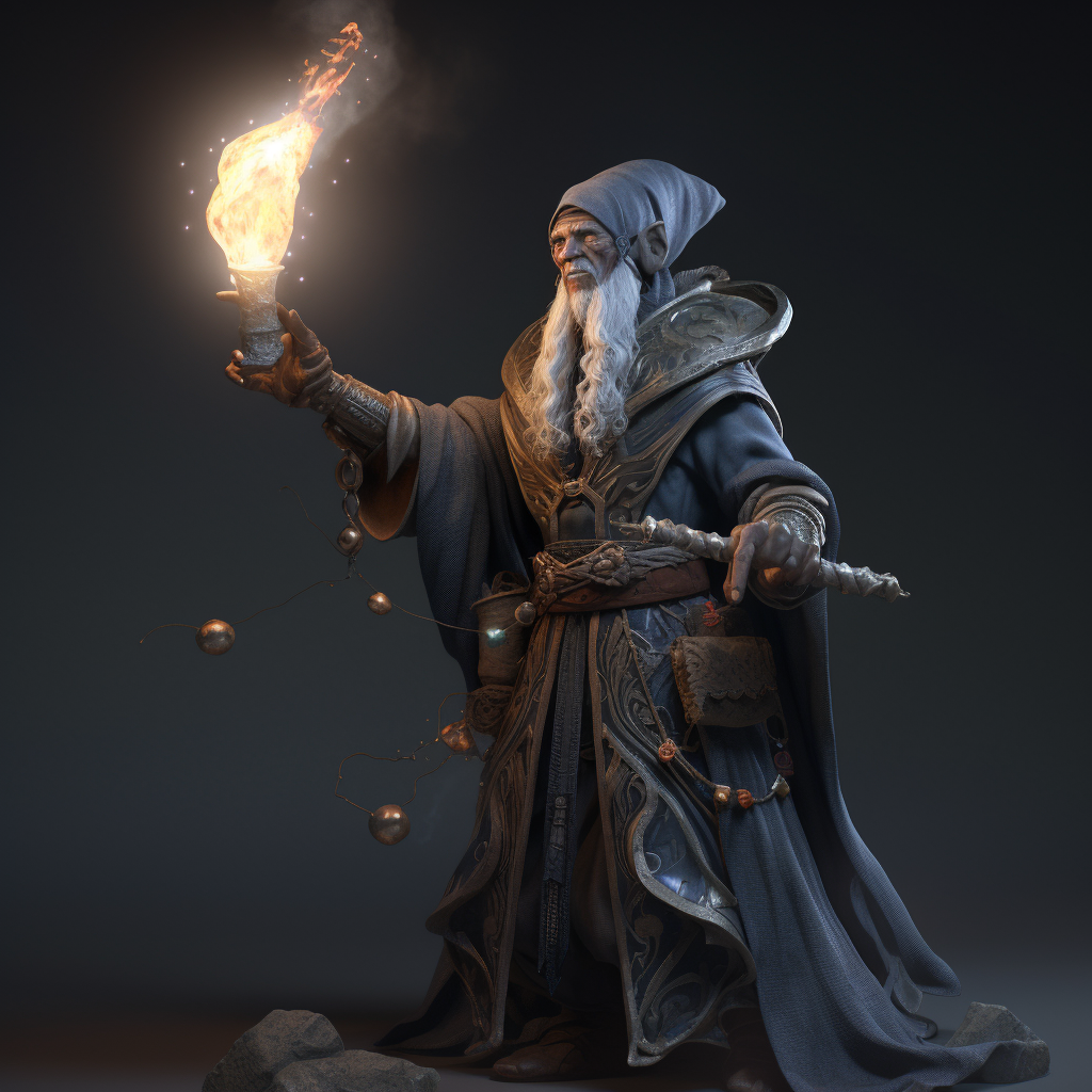 Air Genasi Sorcerer with Cinematic Lighting