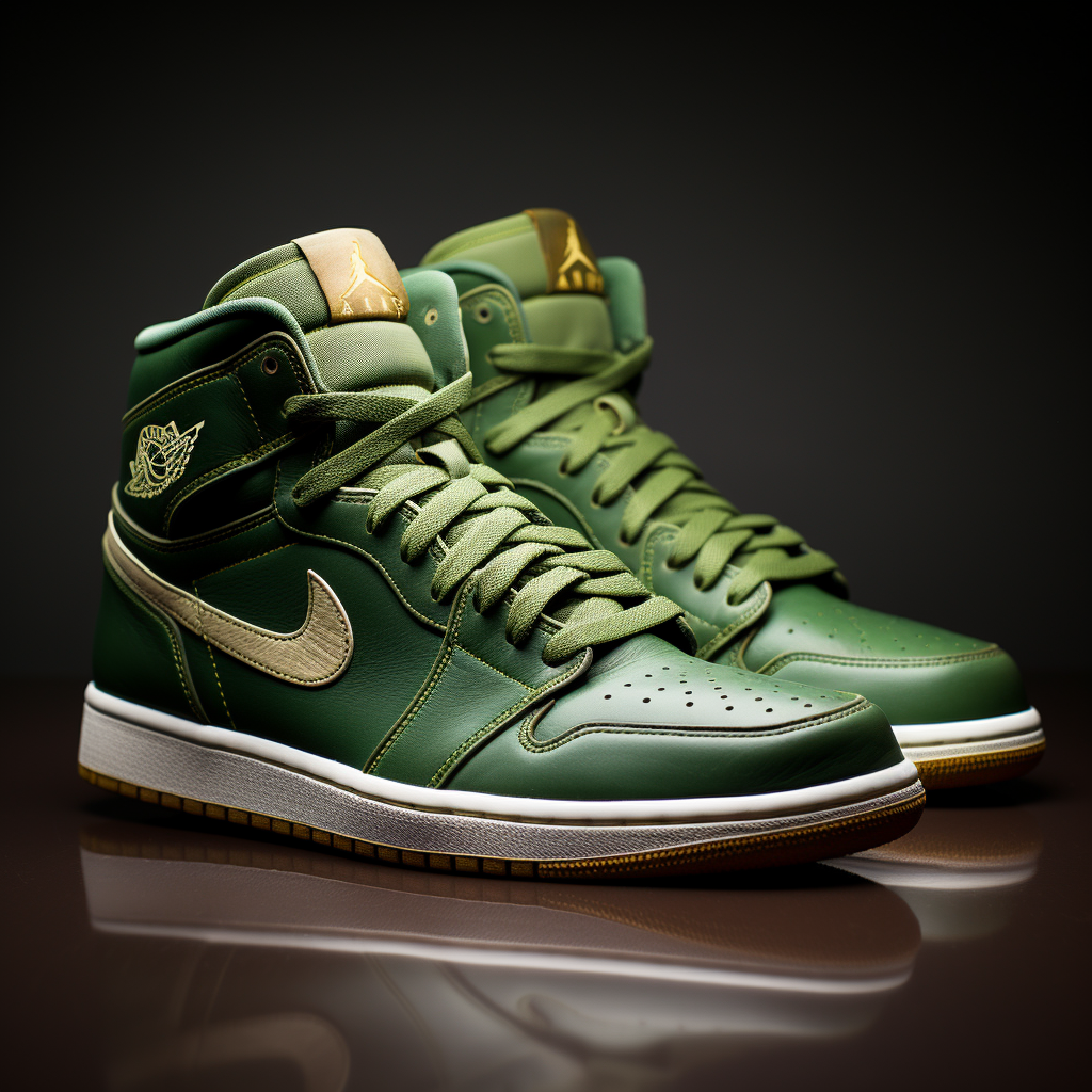 Stylish green Air Jordan 1 sneakers