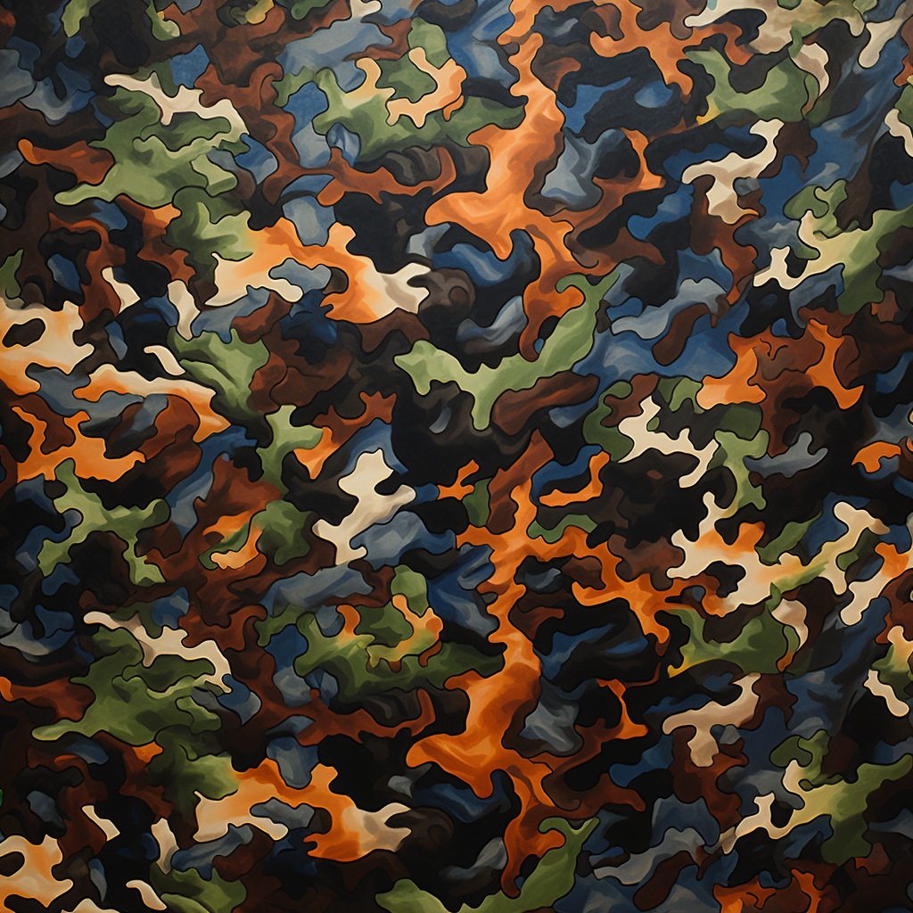 Camouflage pattern in airbrushed style