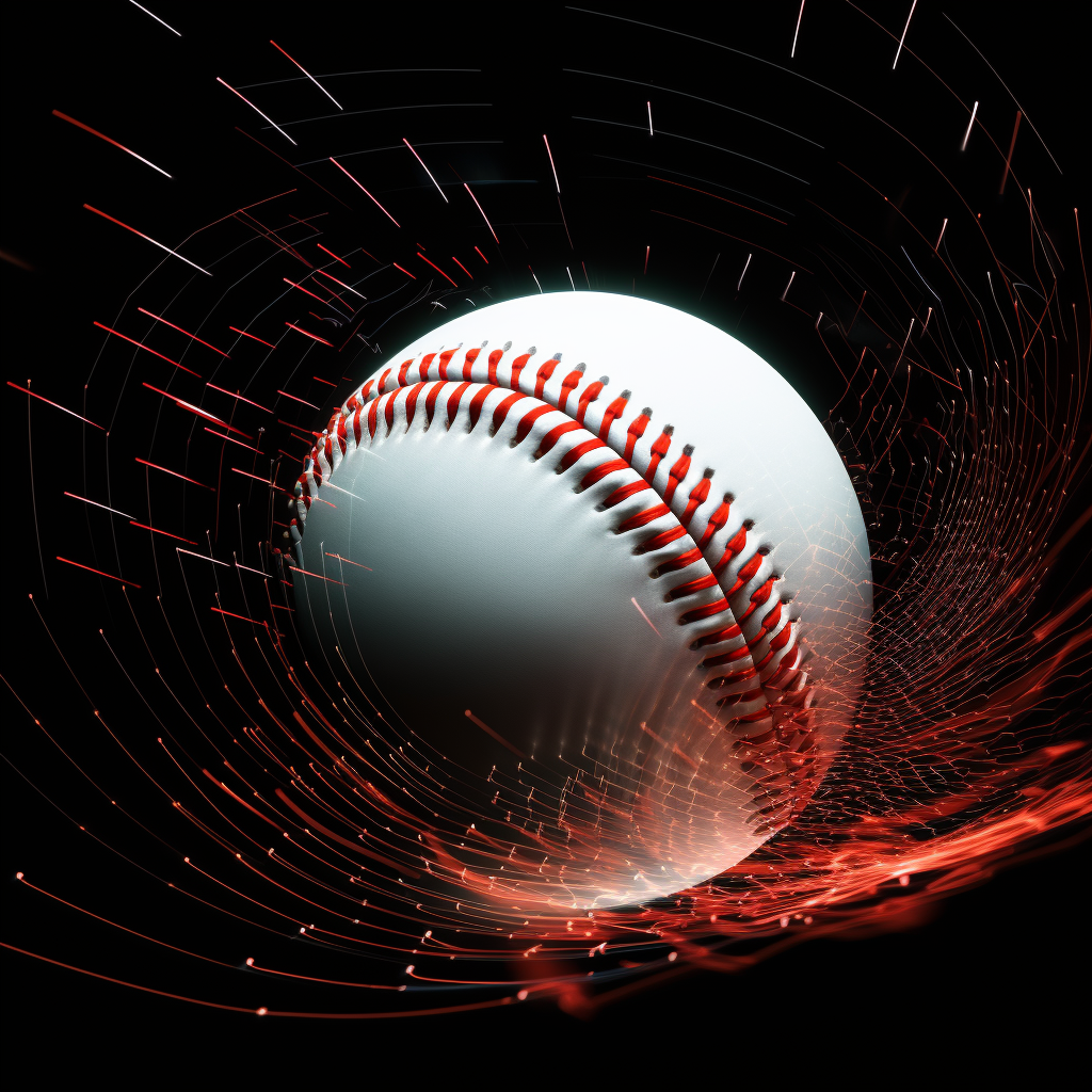 Pitched baseball with airflow