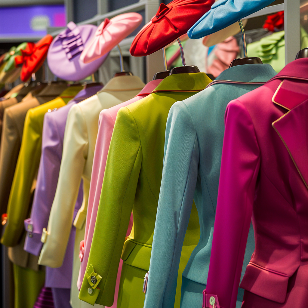 Airline uniforms in vibrant carousel