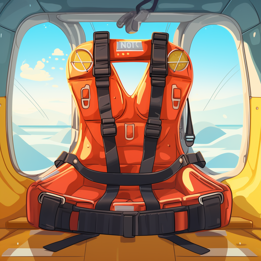 Airplane Safety Instructions Life Jacket Art