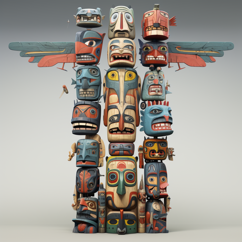 Totem Pole with Airplane Motifs