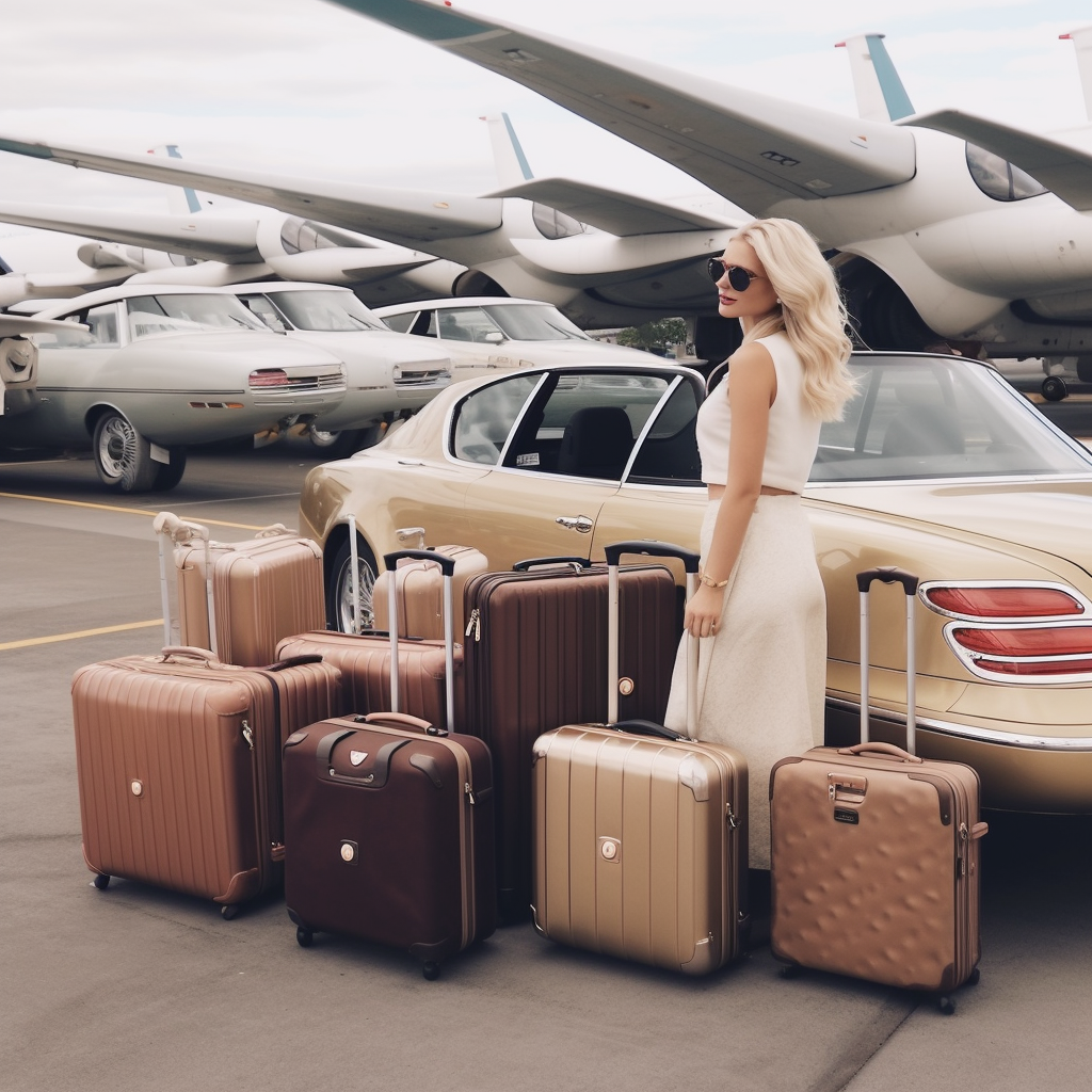 Sophisticated socialite with luxurious luggage