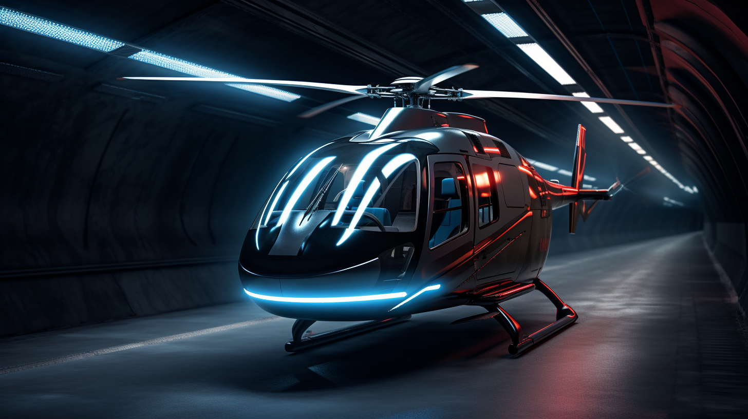 Ferrari Airwolf Helicopter with Tron Lighting