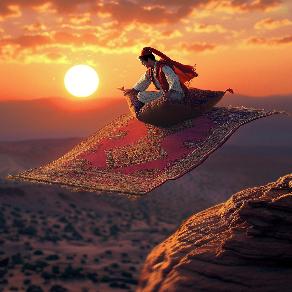 Aladdin Flying Carpet Arabic Sunset