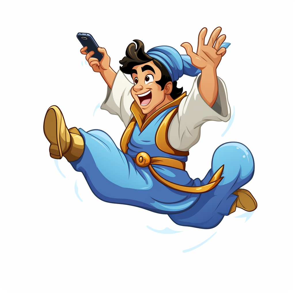 Aladdin on Smartphone Vector Image