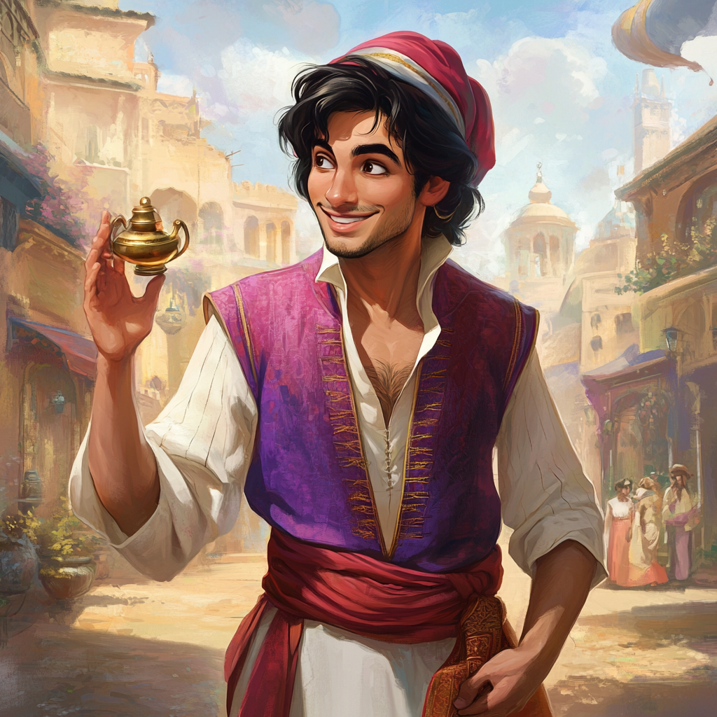 Aladdin adventurous confident magic lamp