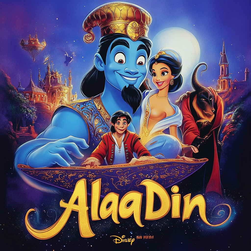 Aladdin movie poster genie carpet