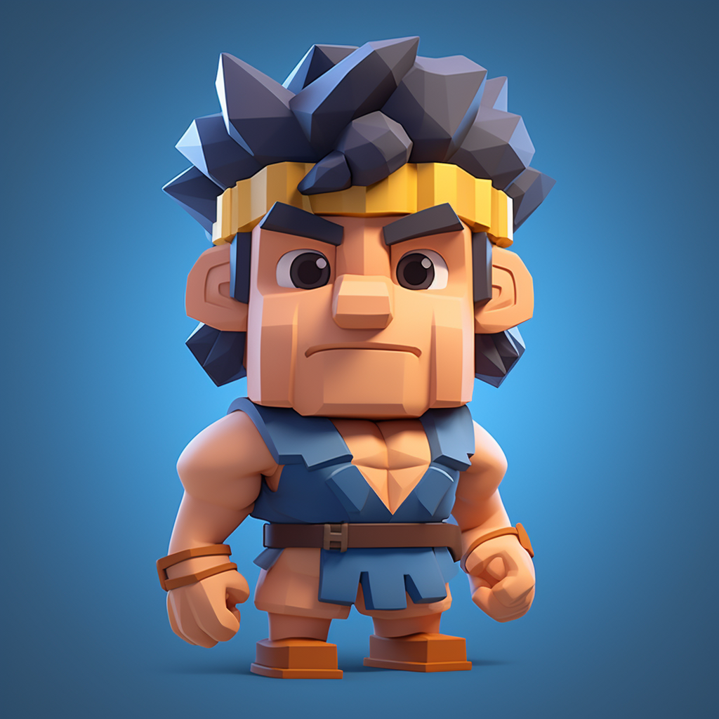 Cute Aladdin Unity Voxel Mobile Game Character