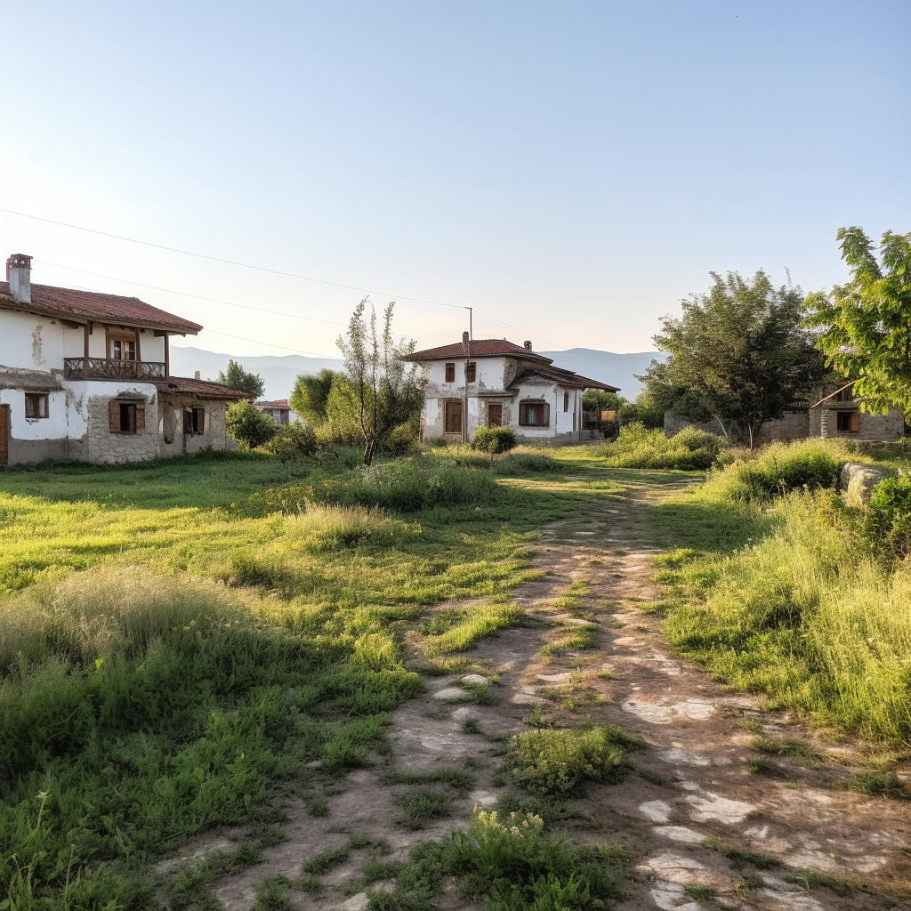 Albanian Countryside House Yard Image