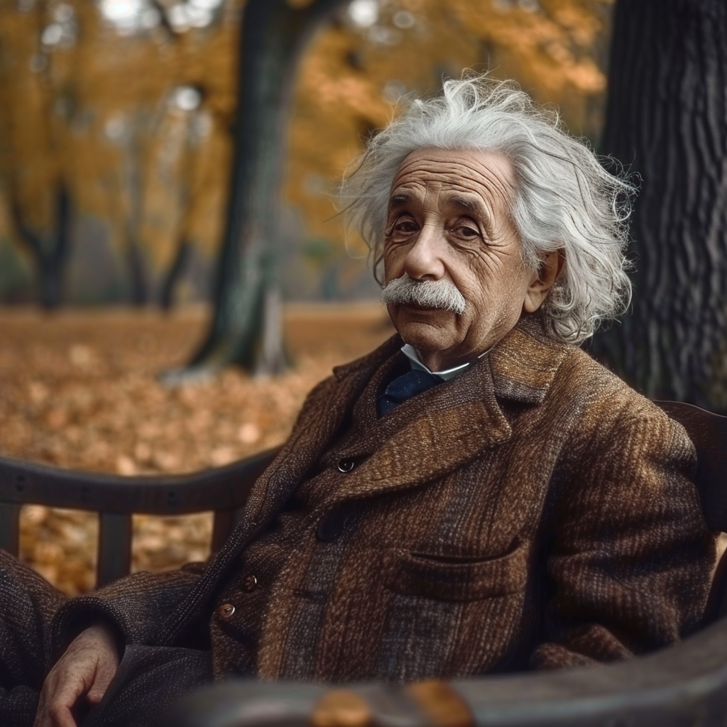 Albert Einstein in 1950s attire