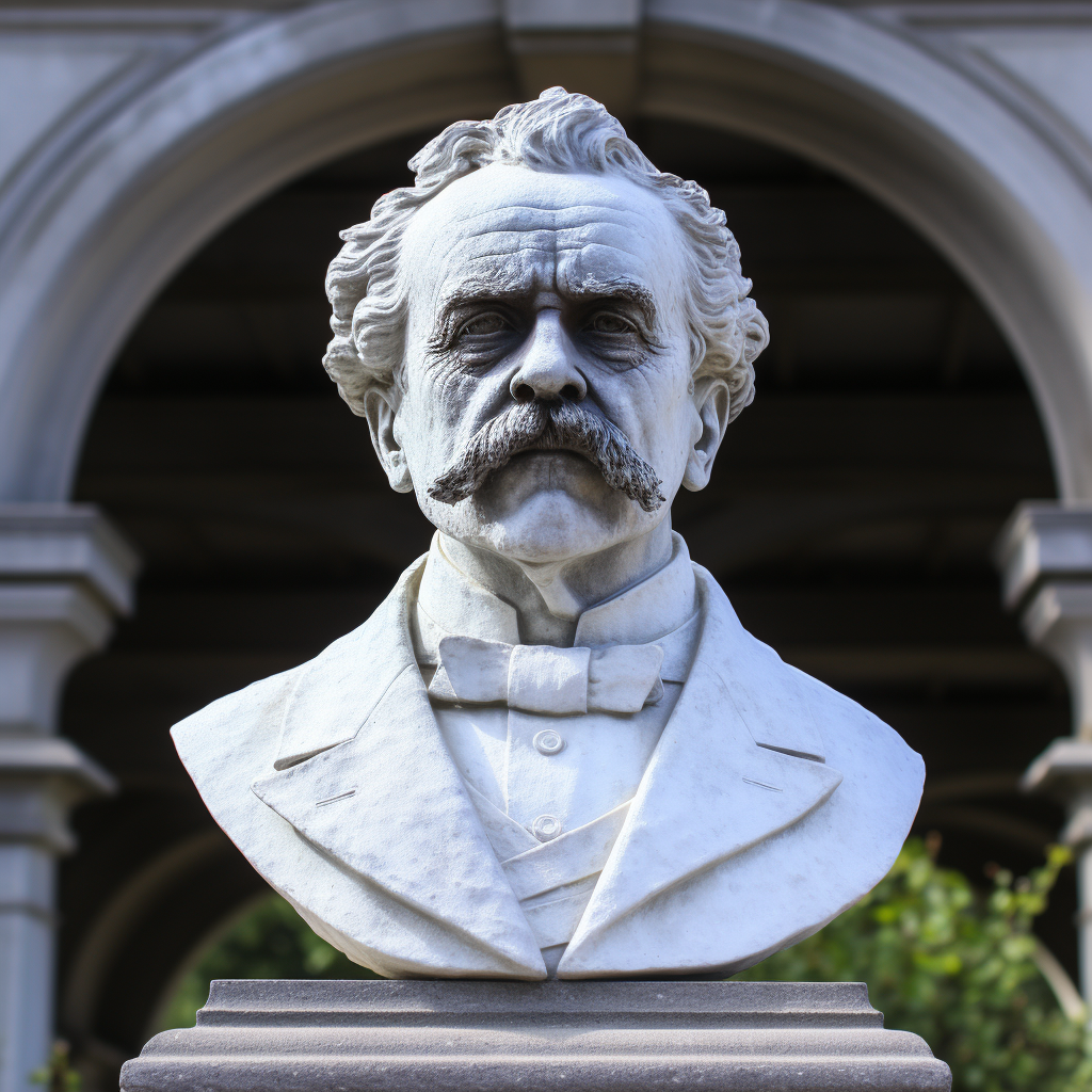 White Stone Statue of Albert Einstein