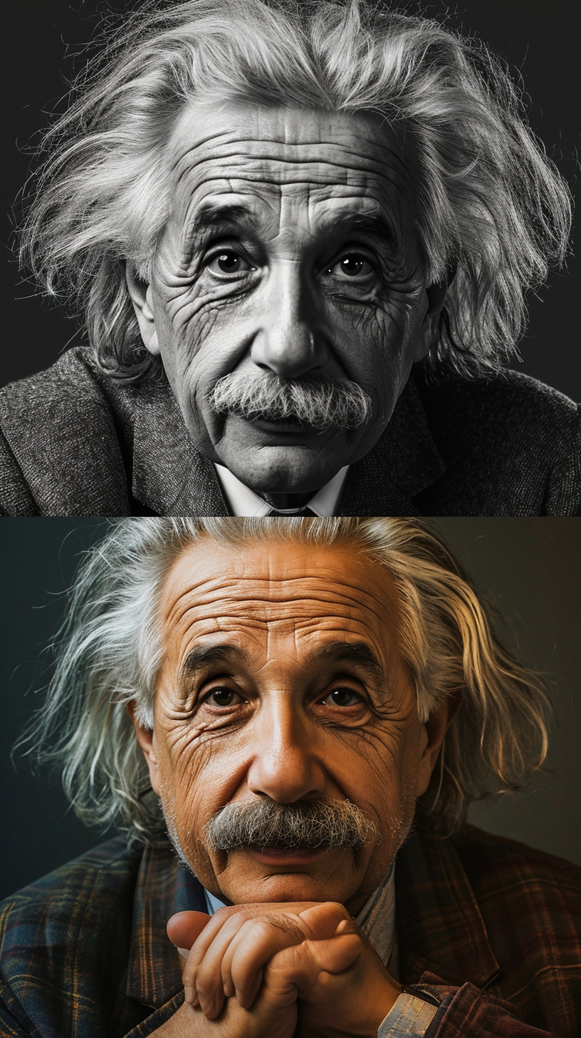 Albert Einstein in 3 Different Outfits