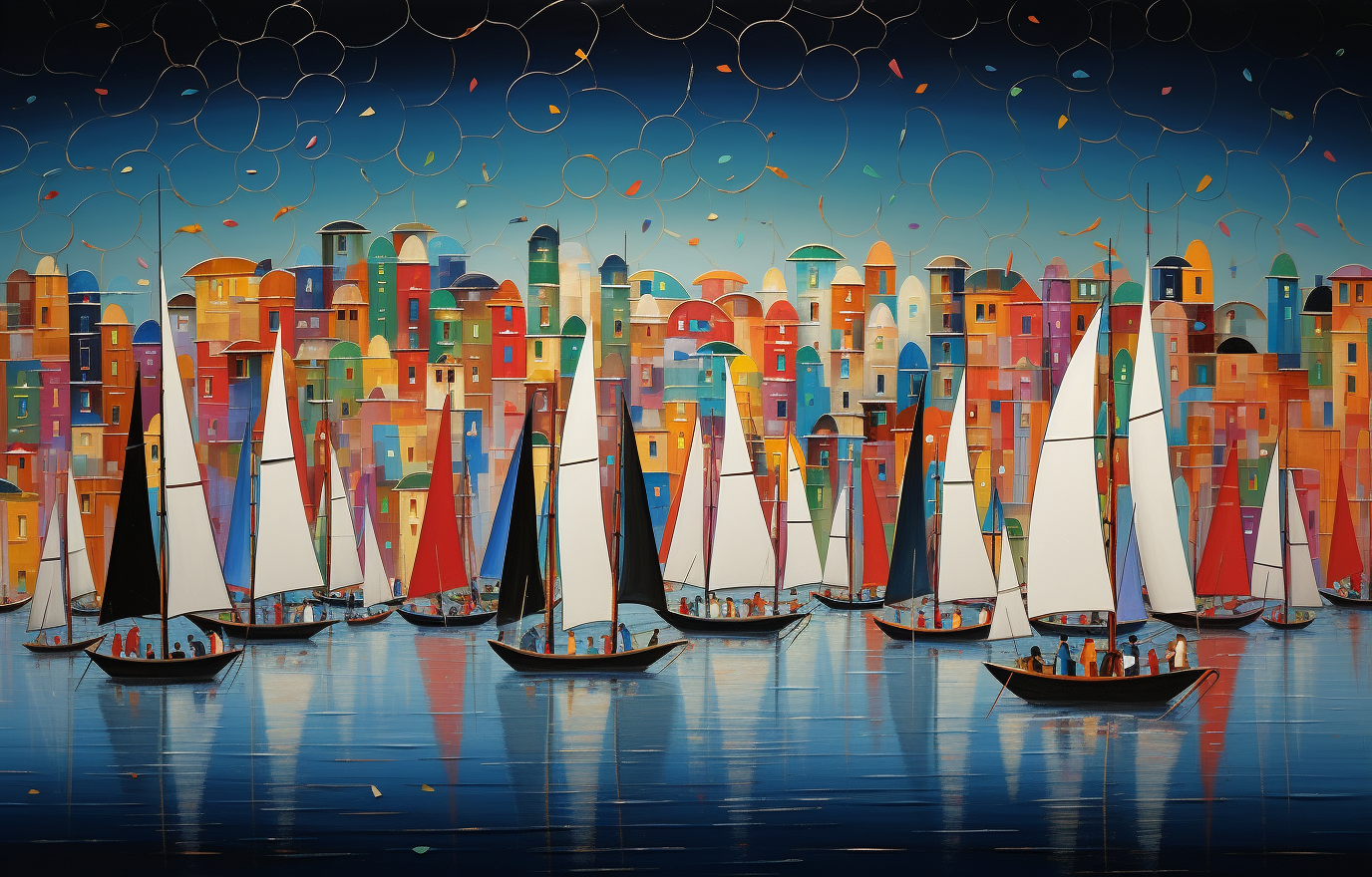 Painting of hundreds of sail yachts