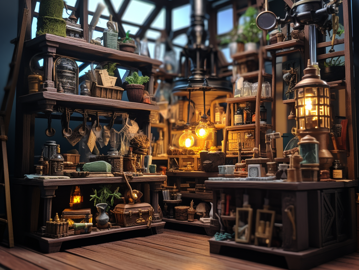 Inside view of alchemist's atelier