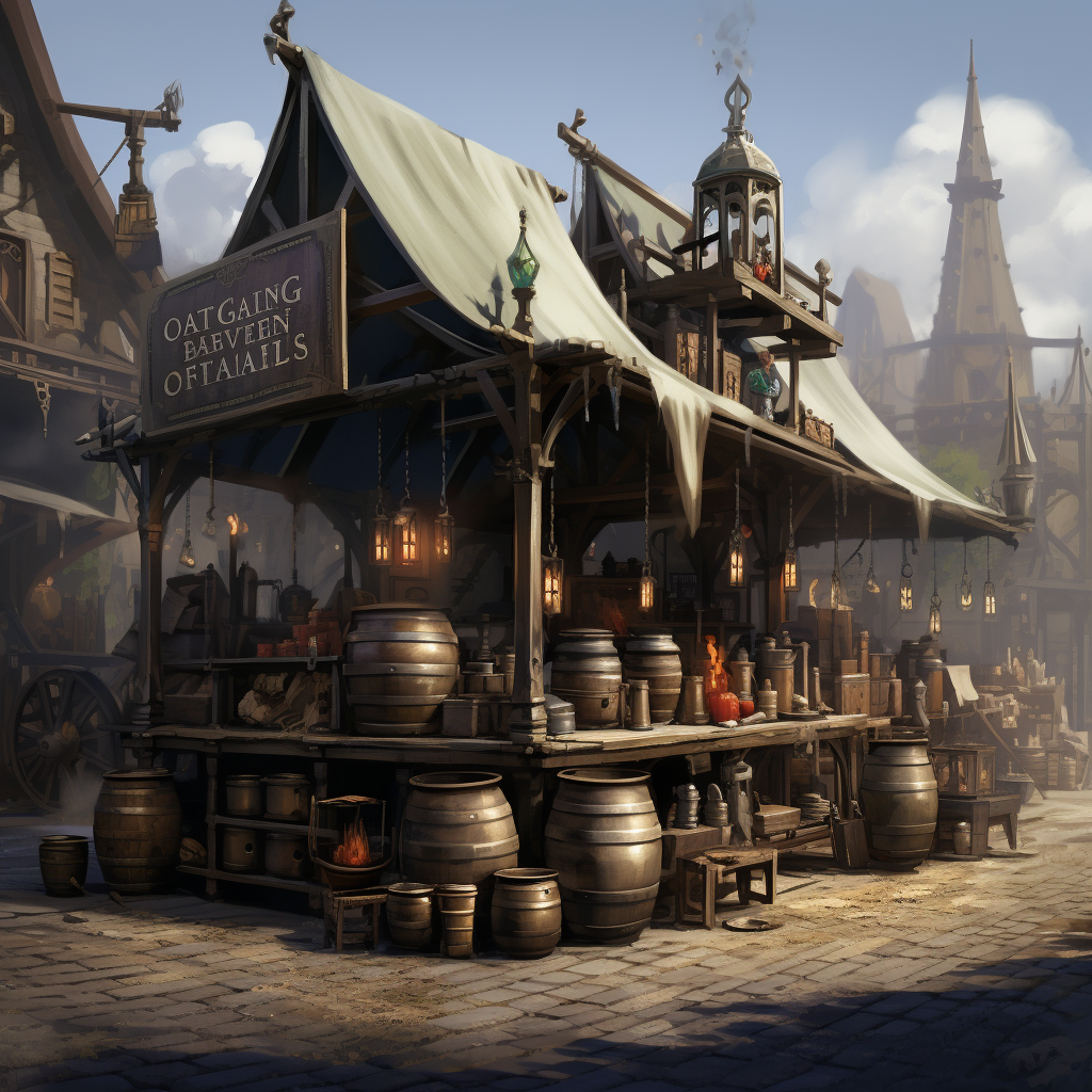 dnd fantasy alchemy street market