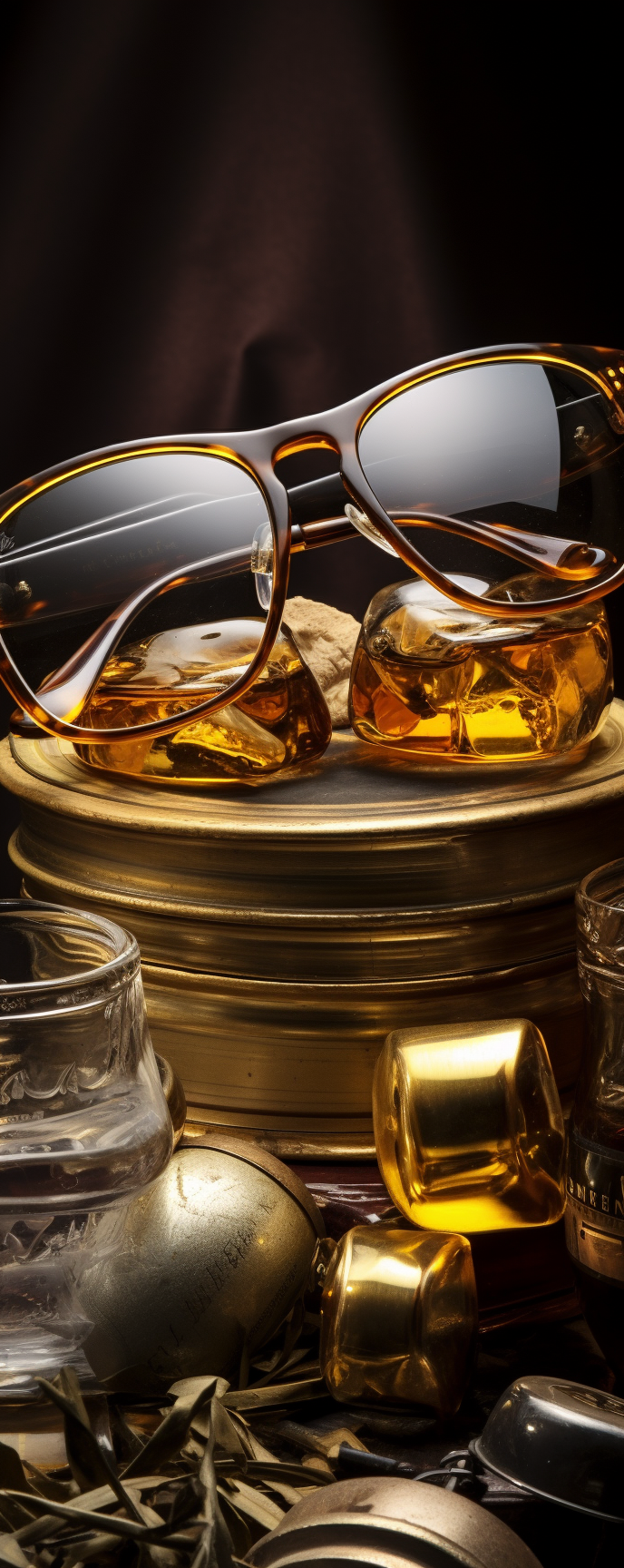 Glasses with Alcoholic Drinks in Studio