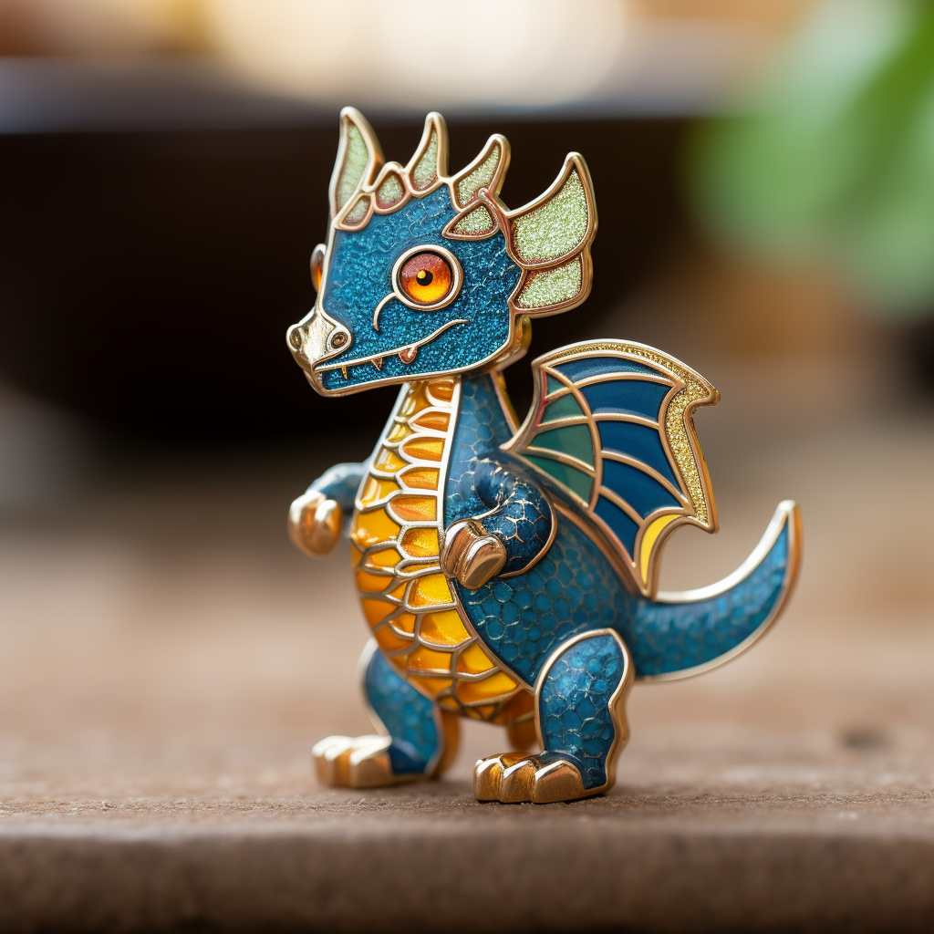 Alebrijes Dragon Blue Jeans lapel pin