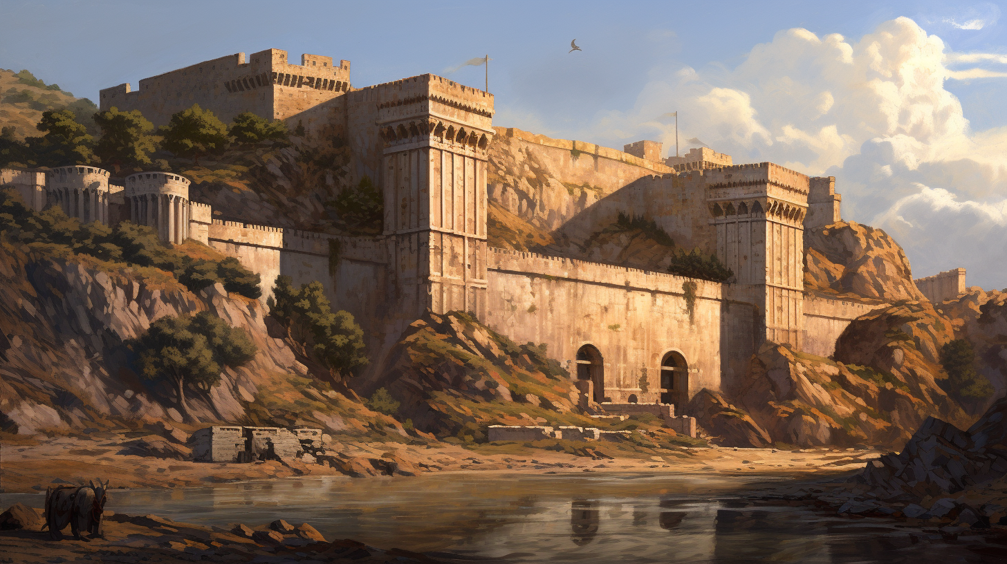 Detailed Painting of Alesia Fort