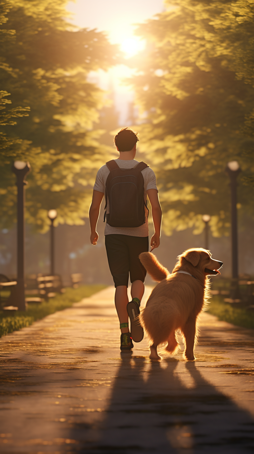 Alex jogging with loyal dog Max