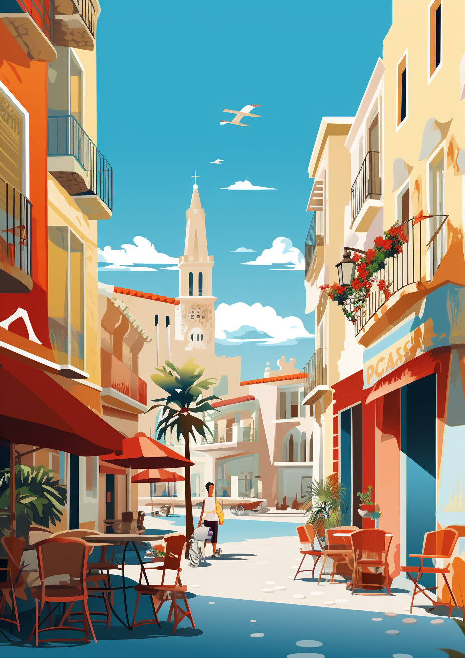 Beautiful Alicante city vector art