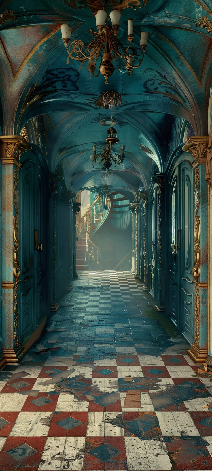 Alice in Wonderland Doors Illustration