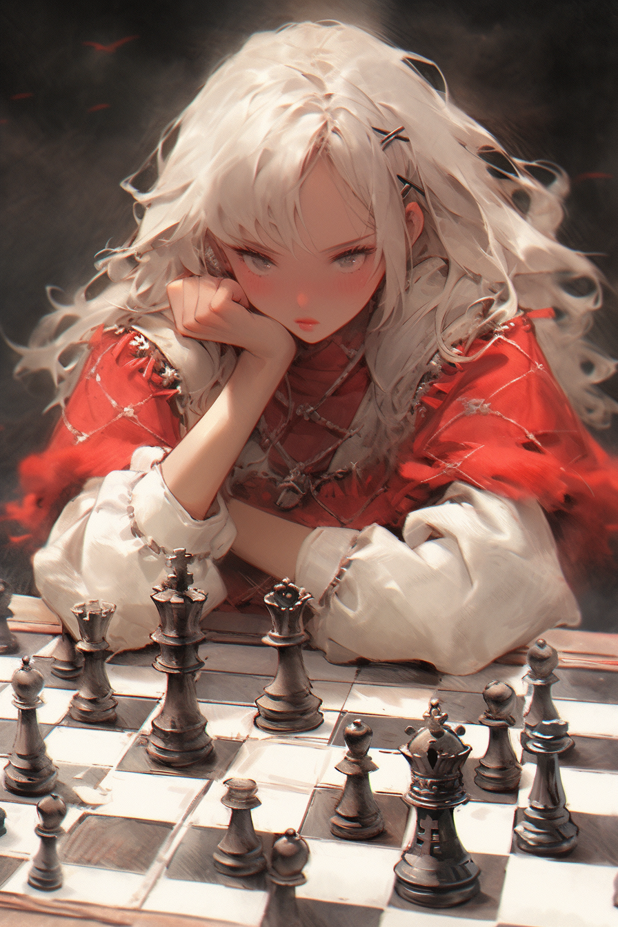 Serious-thinking Alice on chessboard  ?