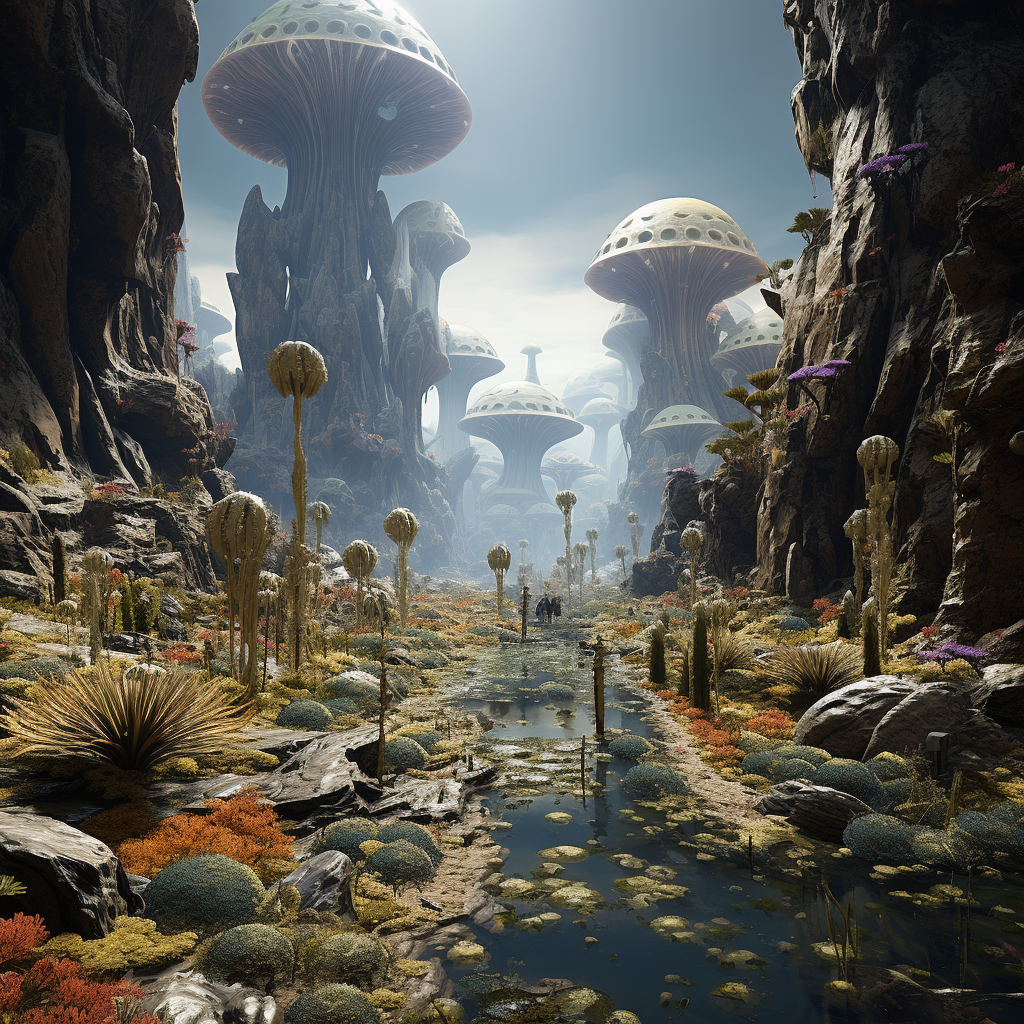 Photorealistic Alien Biome Ecology Imagery