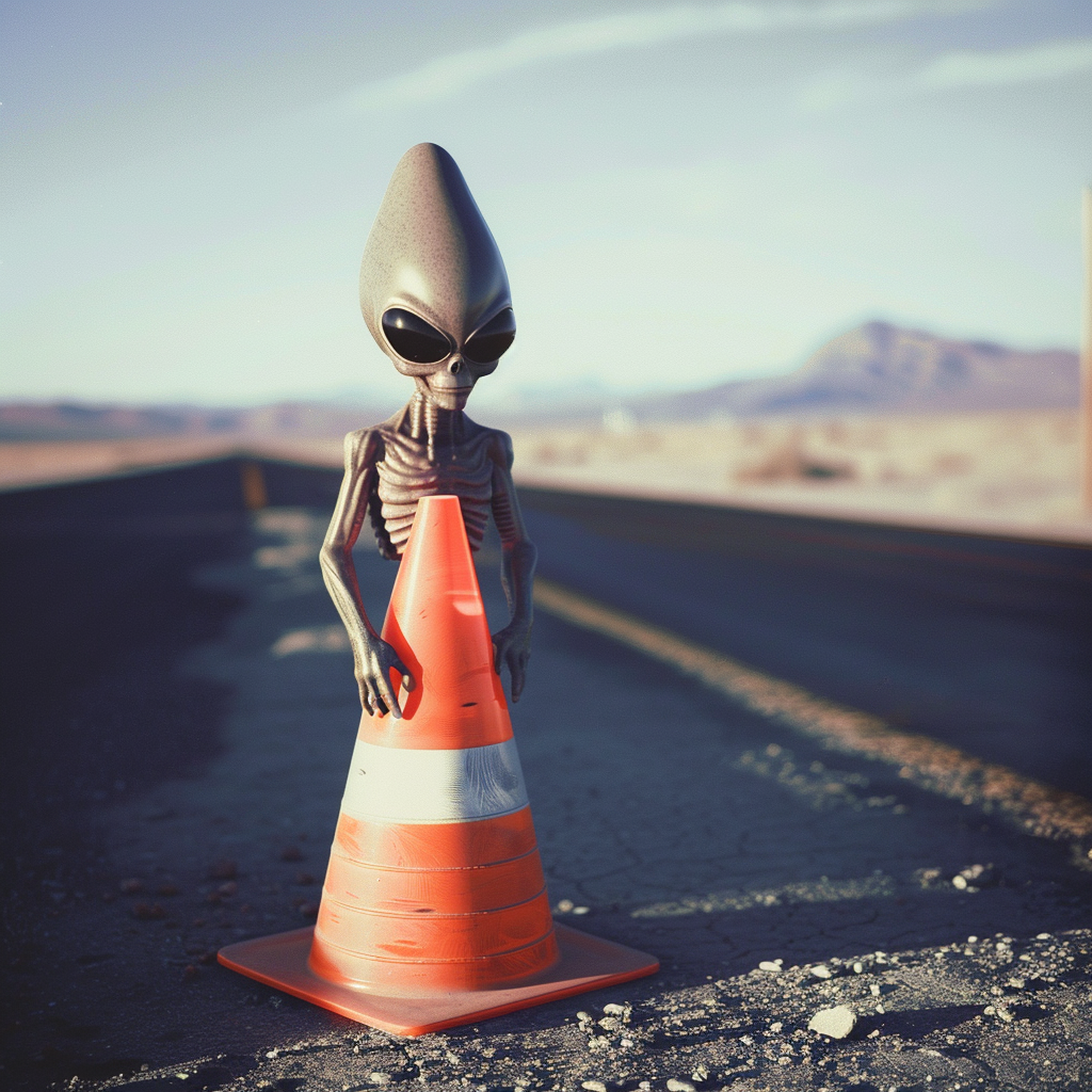 alien body traffic cone