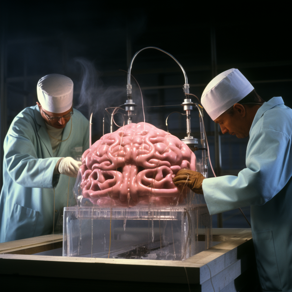 Alien brains chemistry color photograph 1980