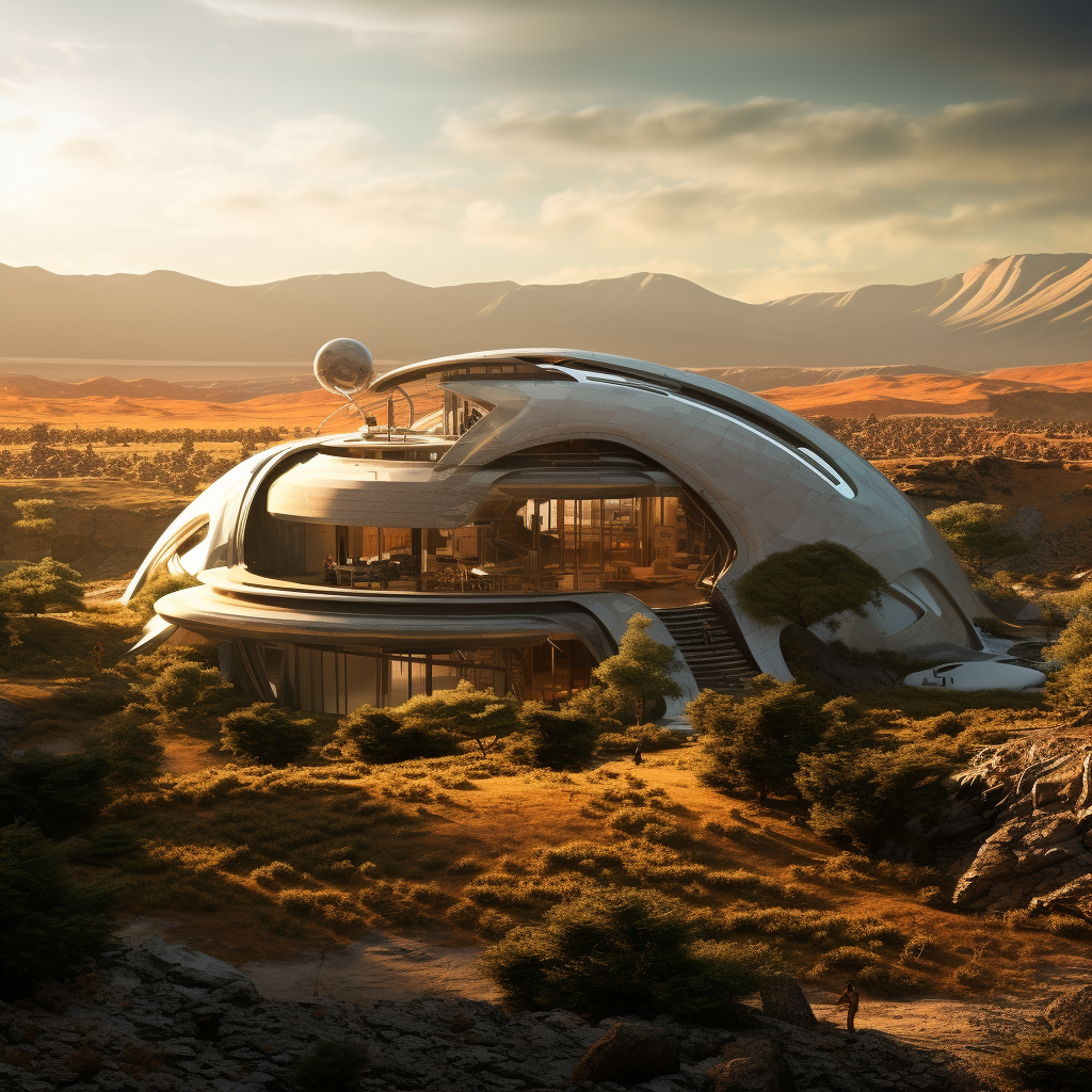 Photorealistic Alien Farmhouse Image